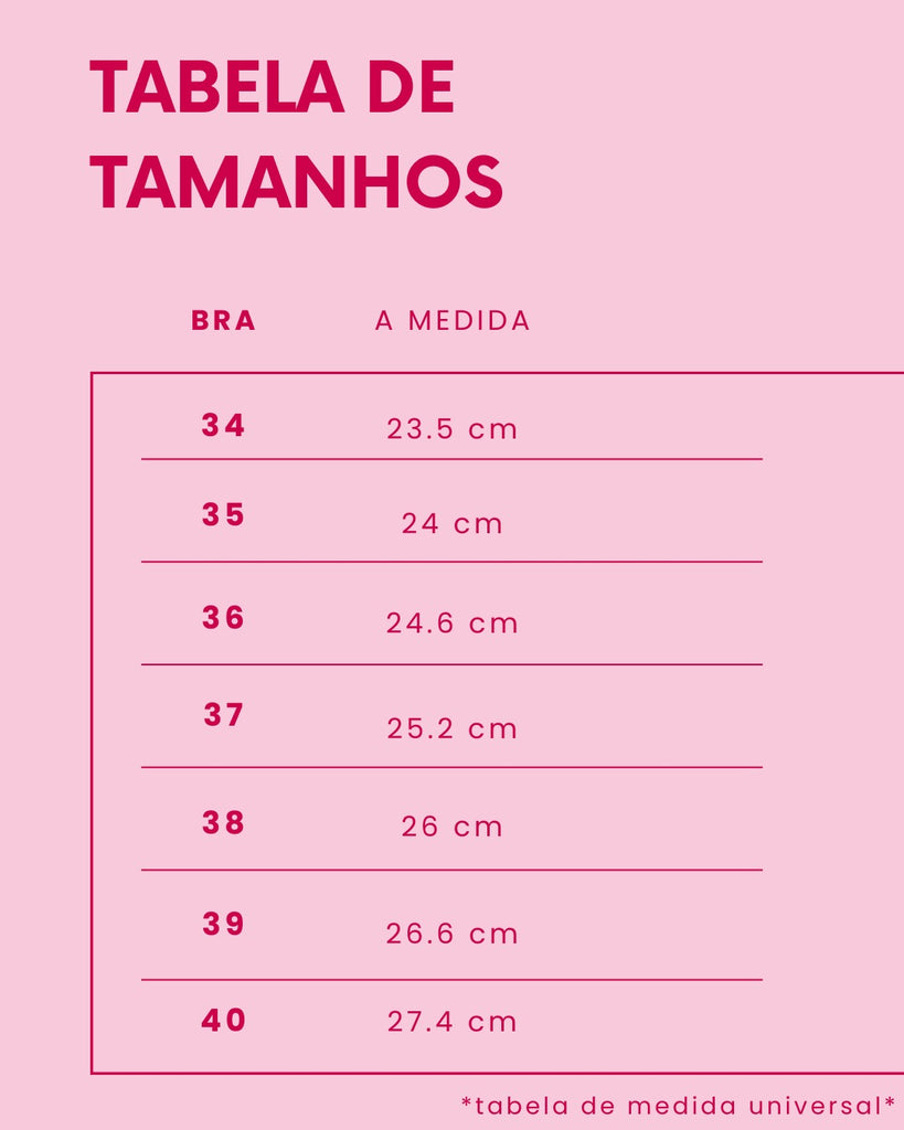 Tabela de Medidas